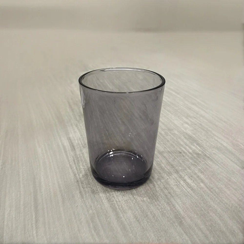 6.5” translucent blue tapered glass vase
